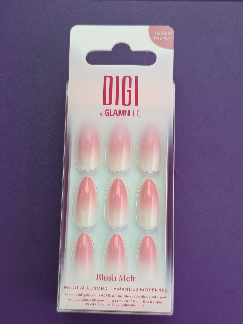 DIGI by GLAMnetic Blush Melt Medium Almond Press-On Nails - Pink Ombre